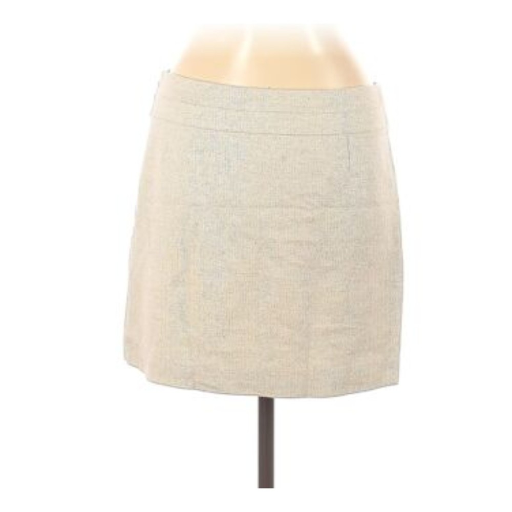 J. Crew Ivory Shimmer Wool Blend Mini Skirt 6 - Picture 2 of 13